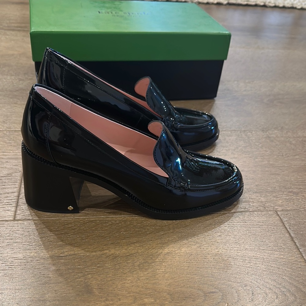 Kate Spade, New in Box! Black Patent Leather Women's Loafers size 8B